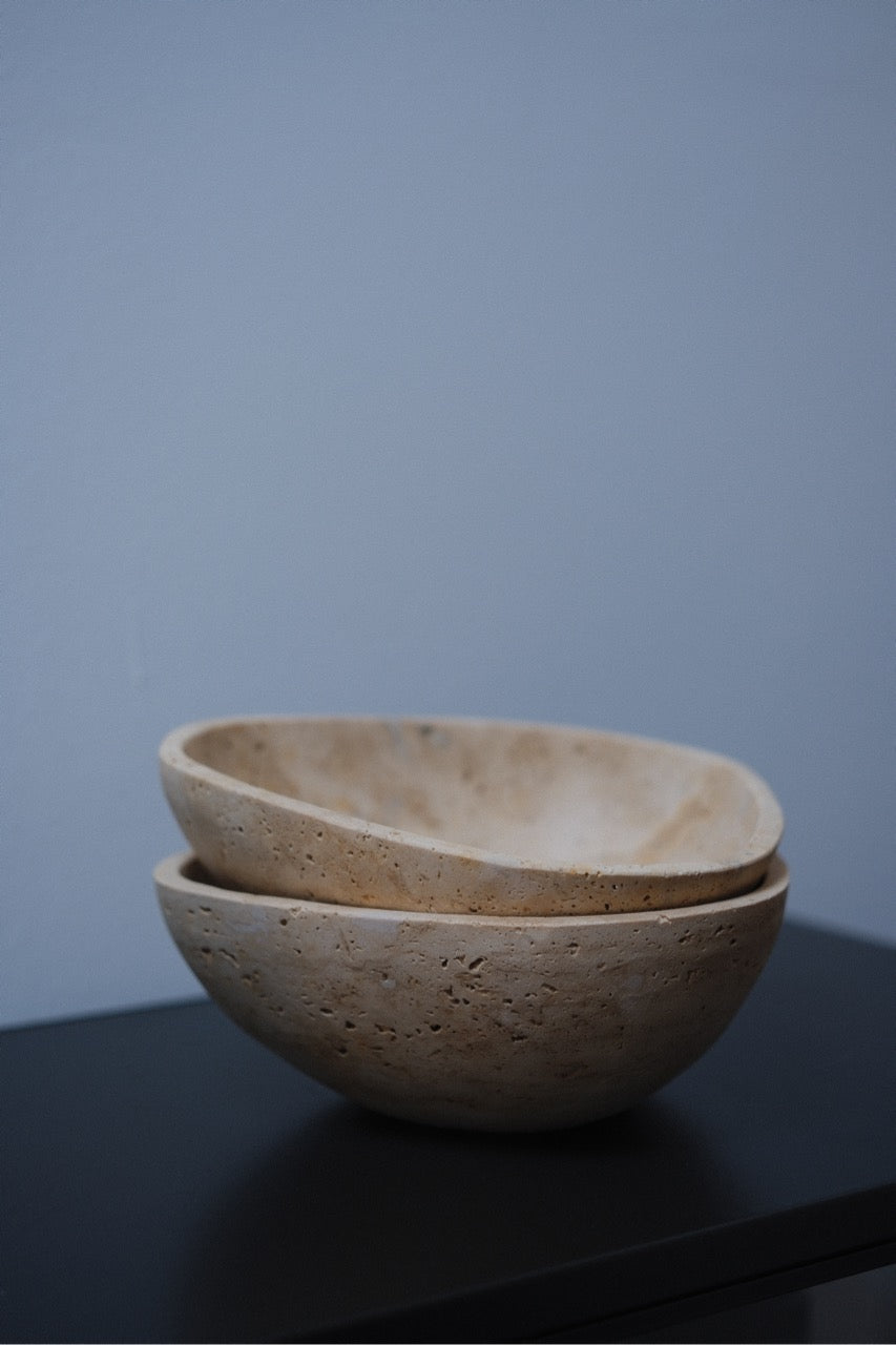 Peony - Travertine Fruit Bowl
