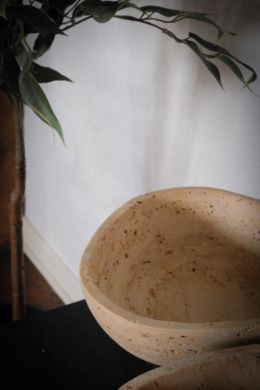 Peony - Travertine Fruit Bowl