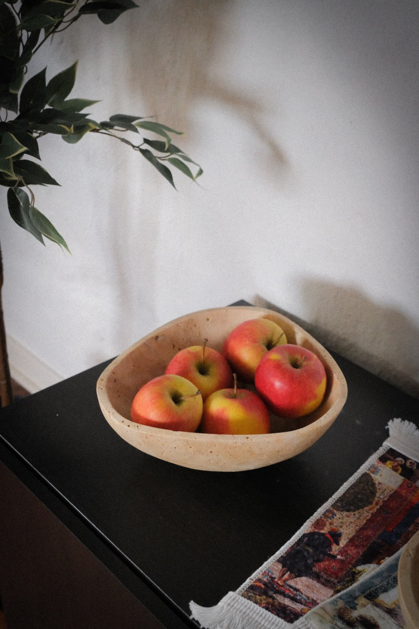 Peony - Travertine Fruit Bowl