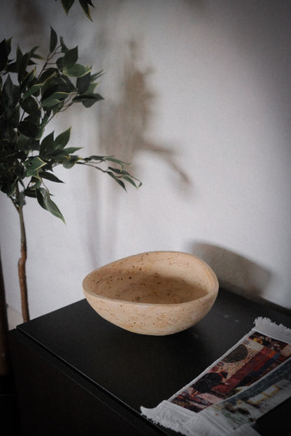 Peony - Travertine Fruit Bowl