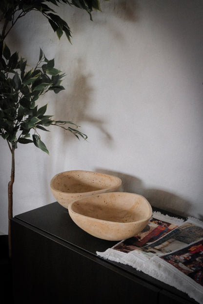 Peony - Travertine Fruit Bowl