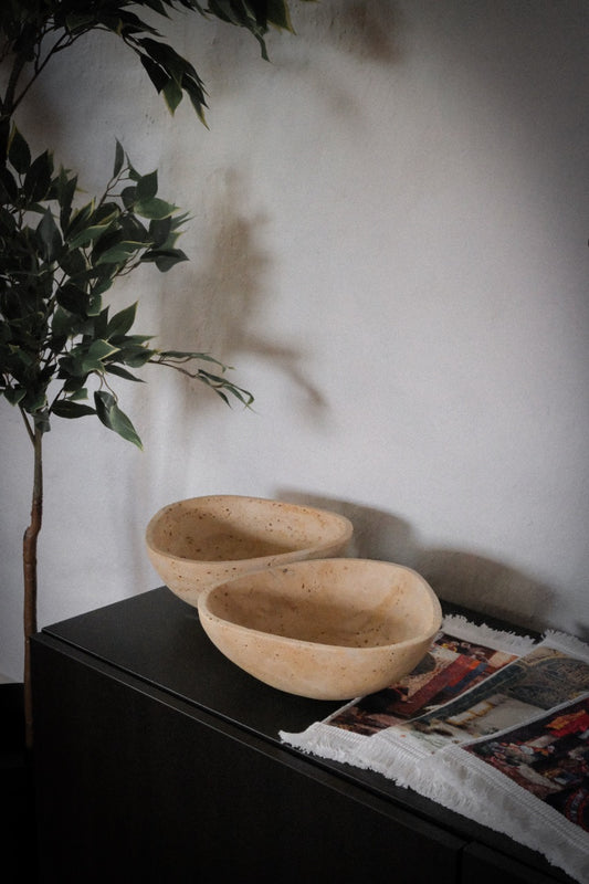 Peony - Travertine Fruit Bowl
